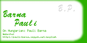 barna pauli business card